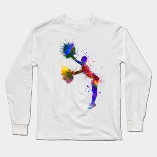 Sports cheerleader in watercolor Long Sleeve T-Shirt